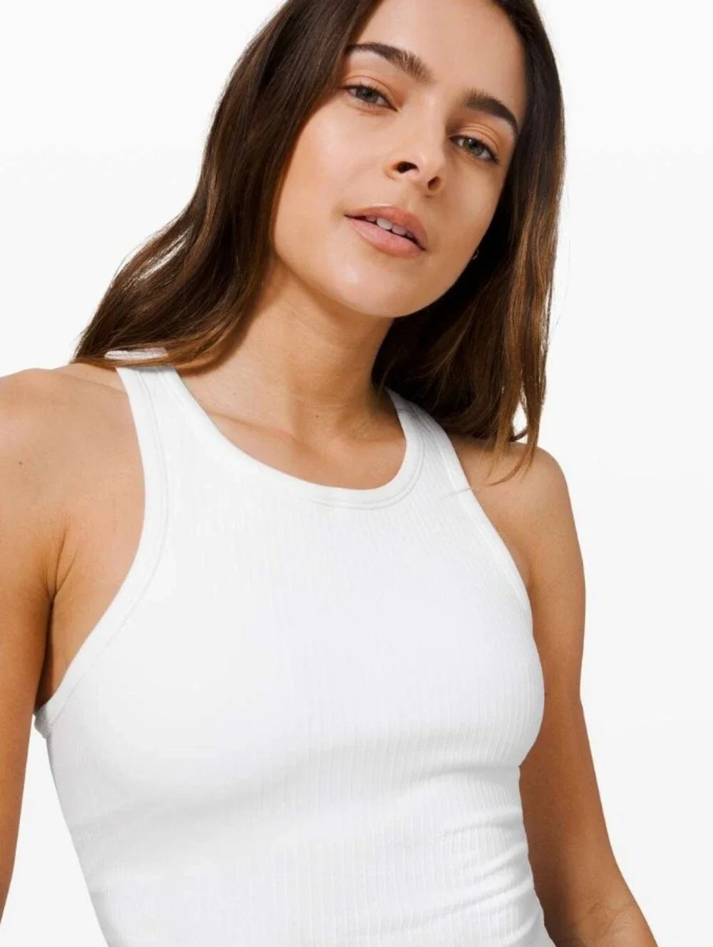 Lululemon  Ebb To Street Racerback Crop Tank - White Sz 10